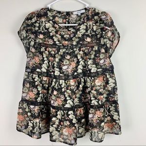 Beautiful floral peplum top